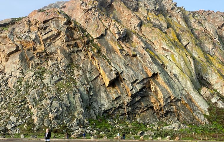 Geologic rock formation in Morro Bay California